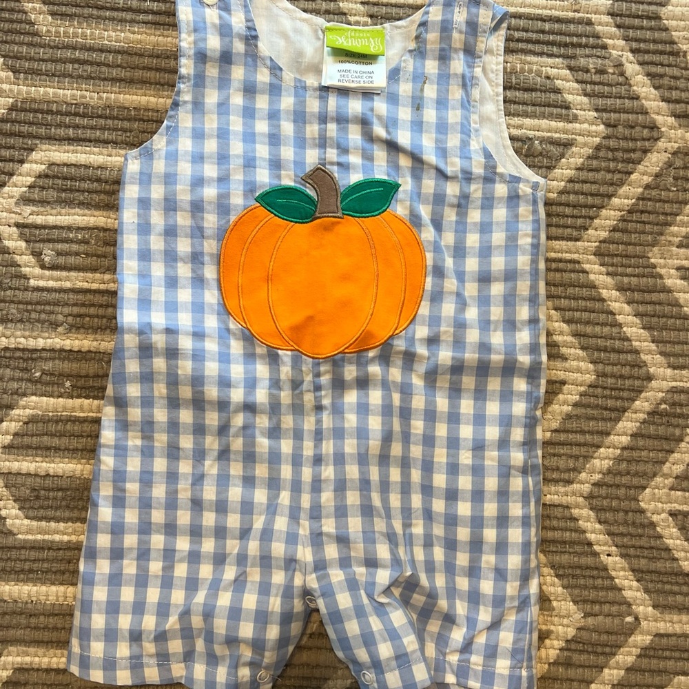 Unisex 24months fall Halloween pumpkin short all